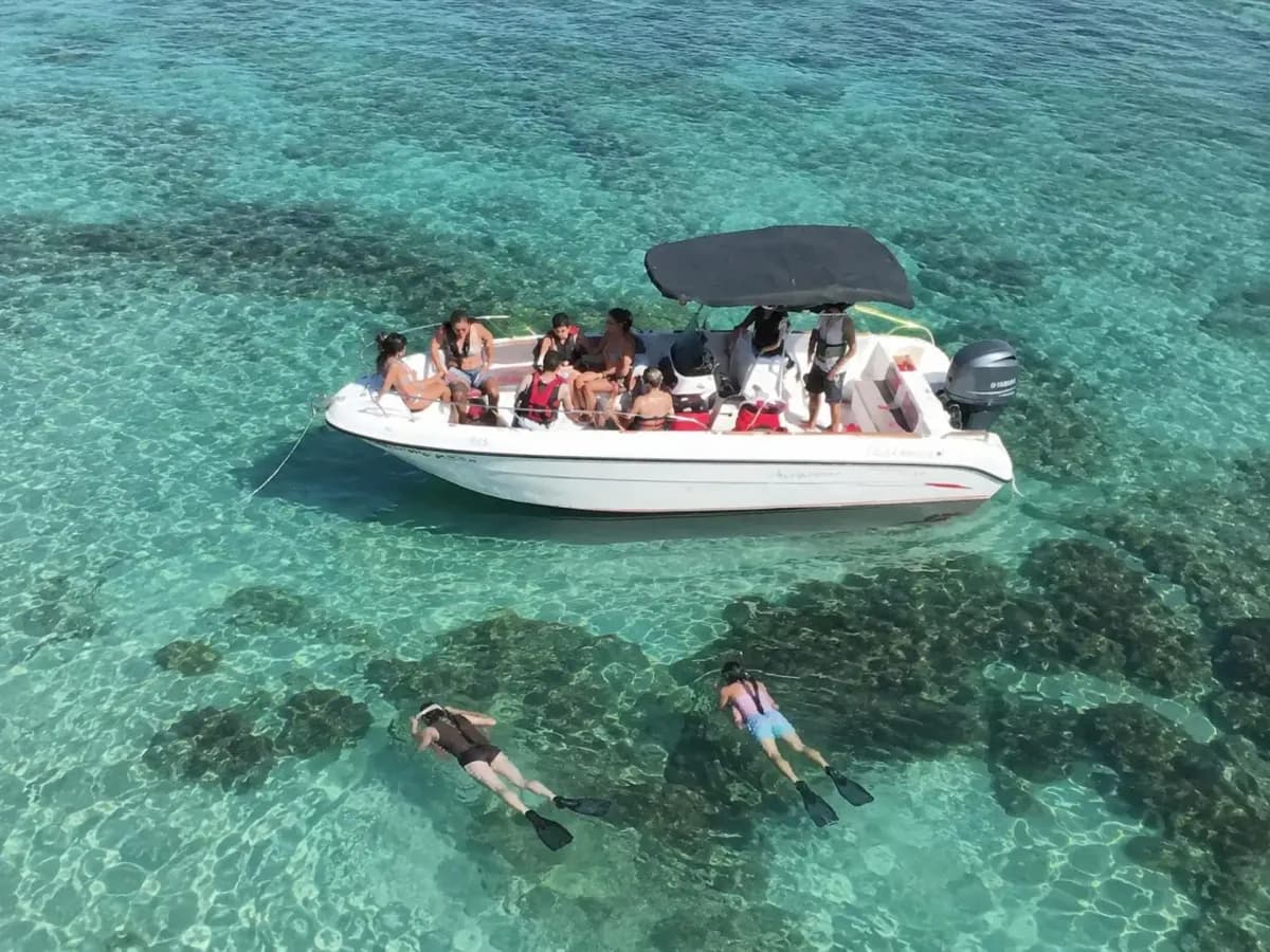 Swim and snorkeling stop around the boat