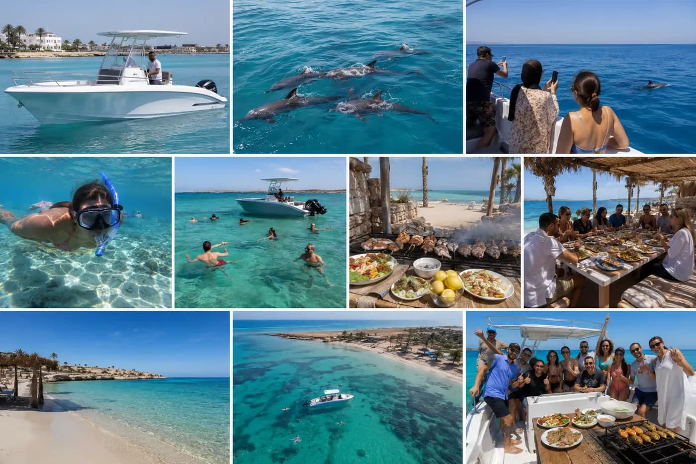 Dolphins, swimming, BBQ and relaxing on the island
